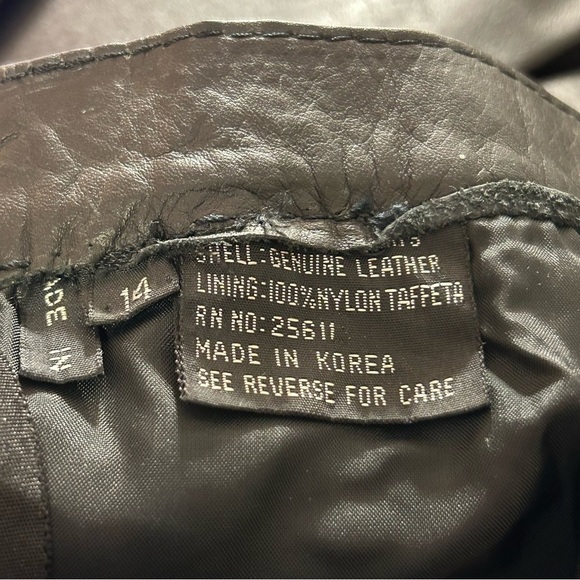 Black Leather Skirt Vintage 80s Avanti 14 Pencil Straight Pockets Lined Y2K - Picture 4 of 9